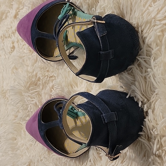 Boden Purple and Navy Leather Flats - Picture 9 of 9